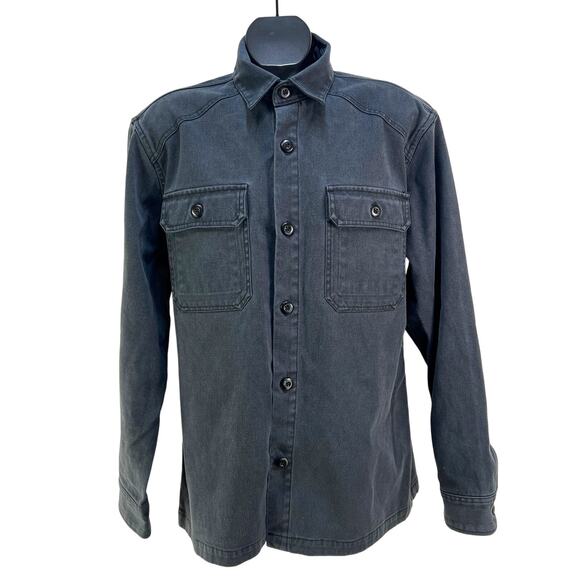 Taylor Stitch The Shop Shirt Boss Duck Coal Black Canvas Shacket - Picture 1 of 11